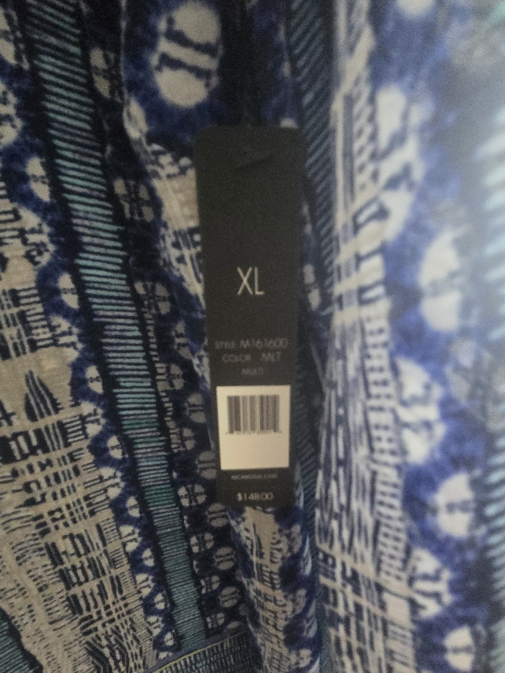 NWT NIC+ZOE Blue and Cream Printed Top - Picture 3 of 4